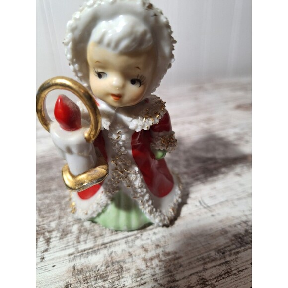 Vintage Christmas Bell Angel Holding Candle Light Lefton Japan ultra Rare HTF - Picture 2 of 12